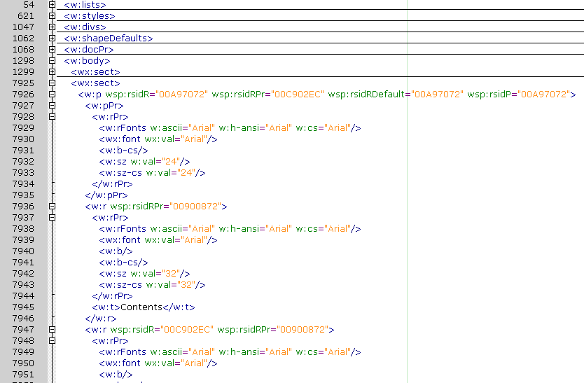Digging around in the XML