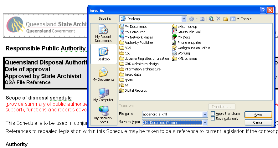 Save as XML